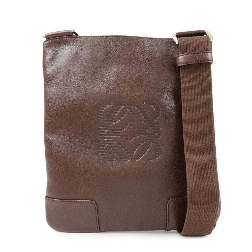 Loewe Anagram Vertical Calfskin Crossbody Bag Brown